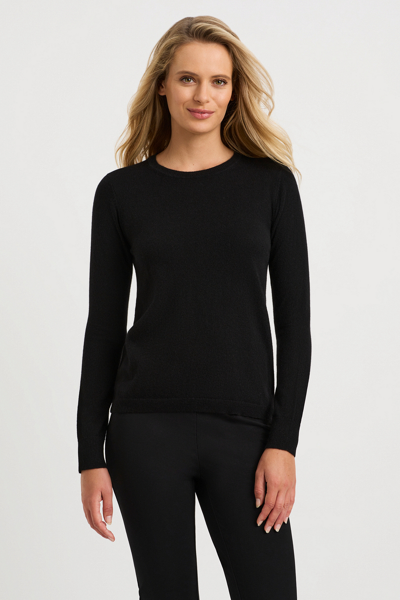 THE MADISON CASHMERE CREW NECK SWEATER - Granite OS85709CLS